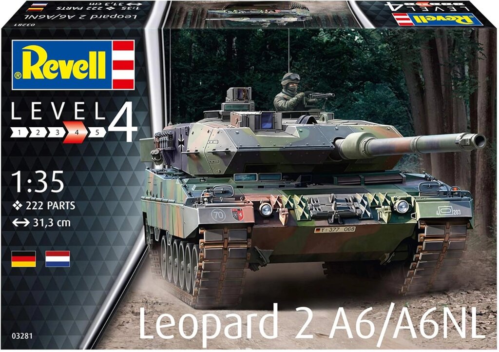 Leopard 2A6/A6NL. Збірна модель танка у масштабі 1/35. REVELL 03281 від компанії Хоббінет - збірні моделі - фото 1