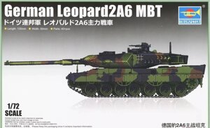 Leopard 2A6 MBT. Збірна модель німецького танка в масштабі 1/72. TRUMPETER 07191