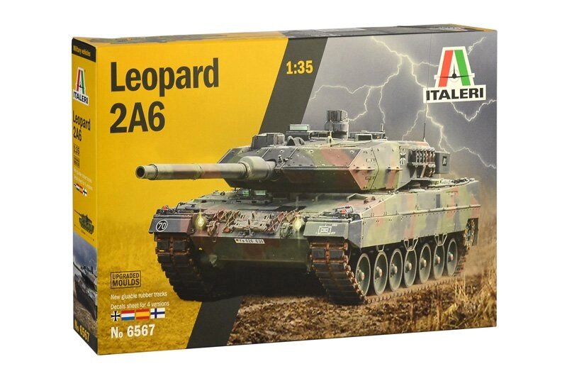 LEOPARD 2A6. Збірна модель танка в масштабі 1/35. ITALERI 6567 від компанії Хоббінет - збірні моделі - фото 1