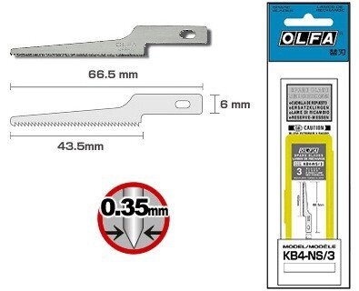 Леза-пилка для ножа AK-4 і AK-1. OLFA KB4-NS / 3 від компанії Хоббінет - збірні моделі - фото 1