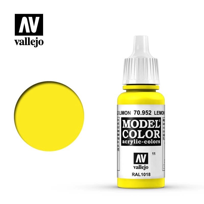 Лимонно-жовтий. Фарба водорозчинна акрилова 17 мл. VALLEJO MODEL COLOR 70952 від компанії Хоббінет - збірні моделі - фото 1