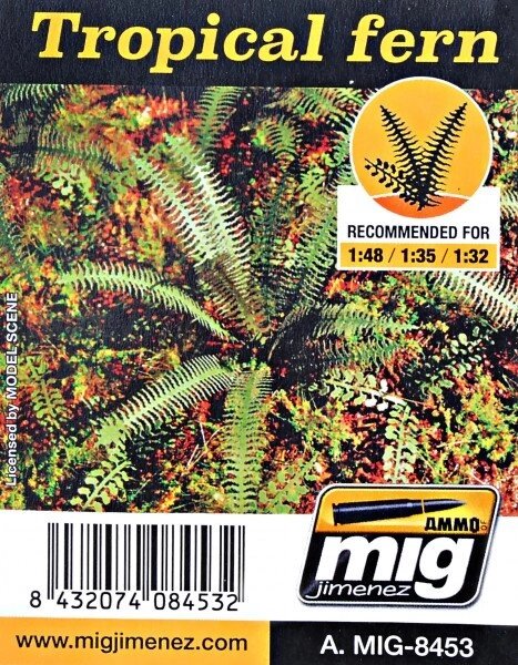 Листя тропічного папороті в масштабі 1/48, 1/35, 1/32. AMMO MIG-8453 від компанії Хоббінет - збірні моделі - фото 1