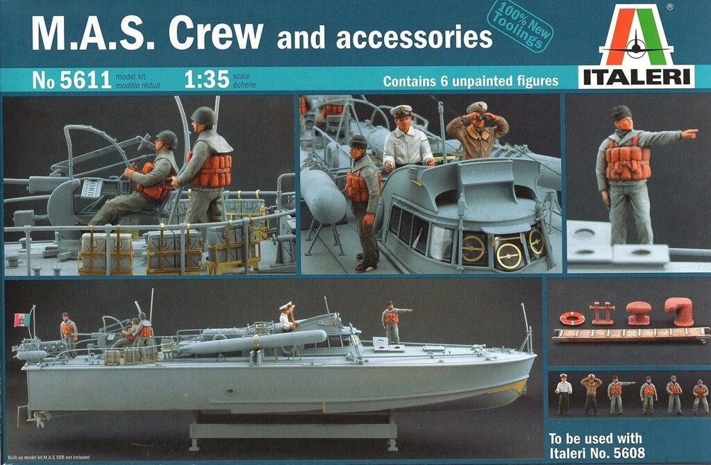 M. A. S. Crew and Accessories. 1/35 ITALERI 5611 від компанії Хоббінет - збірні моделі - фото 1