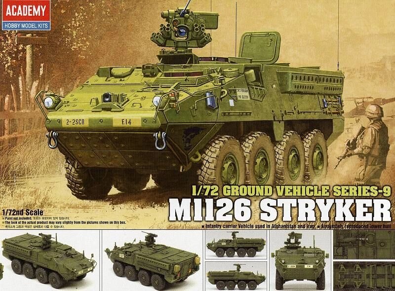 M1126 Stryker. Збірна пластикова модель у масштабі 1/72. ACADEMY 13411 від компанії Хоббінет - збірні моделі - фото 1