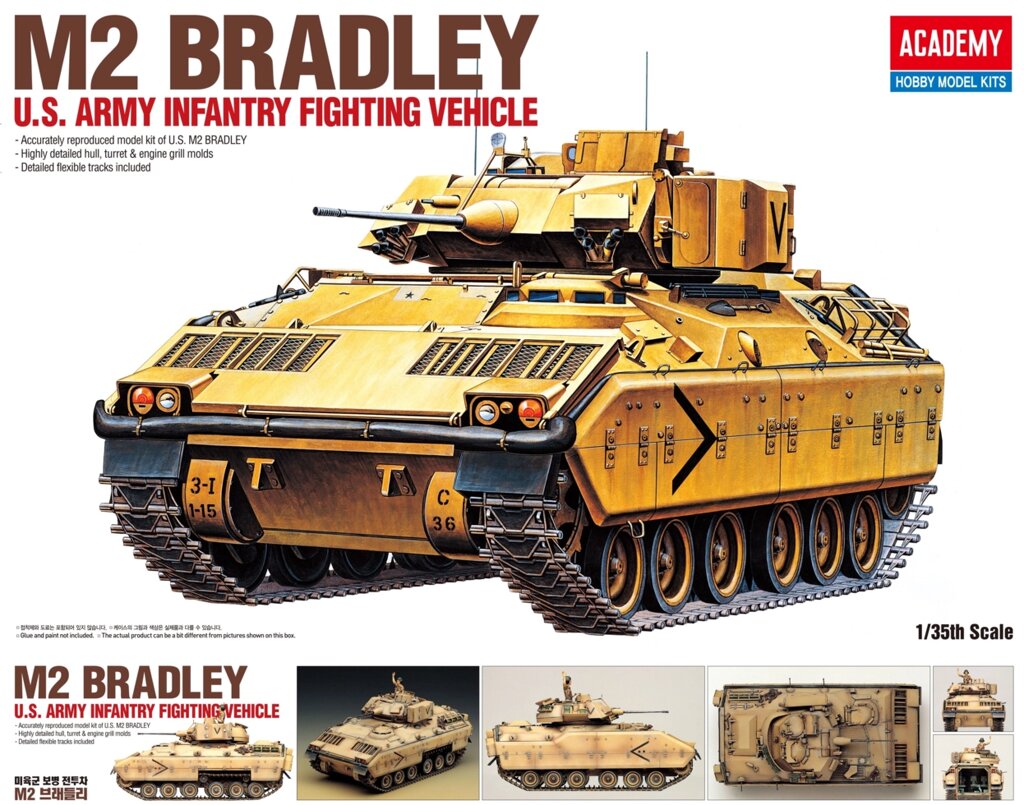 M2 Bradley U. S. Army Infantry Fighting Vehicle. Збірна модель БМП у масштабі 1/35. ACADEMY 13237 від компанії Хоббінет - збірні моделі - фото 1