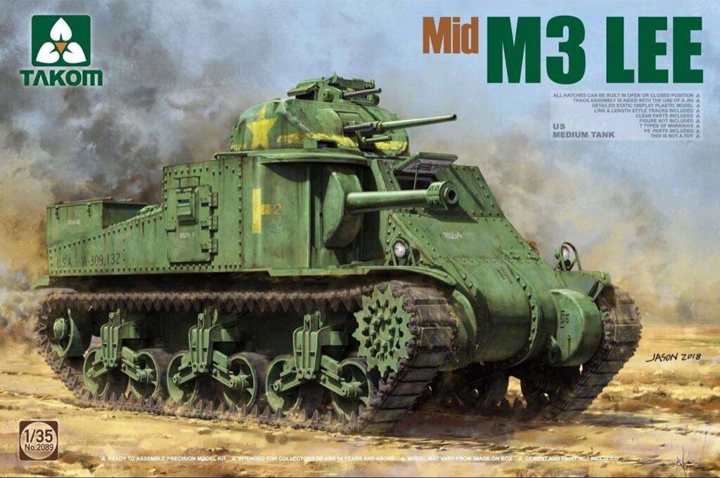 M3 LEE (середній). збірна модель танка 1/35 TAKOM 2089 від компанії Хоббінет - збірні моделі - фото 1