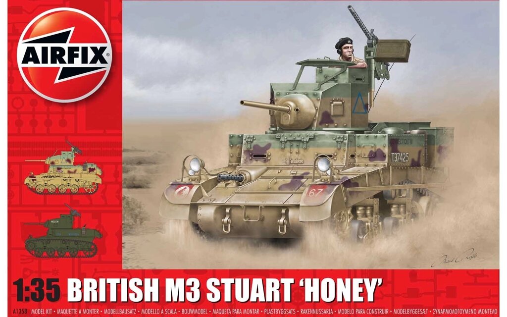 M3 Stuart "Honey". Збірна модель британського танка в масштабі 1/35. AIRFIX 1358 від компанії Хоббінет - збірні моделі - фото 1