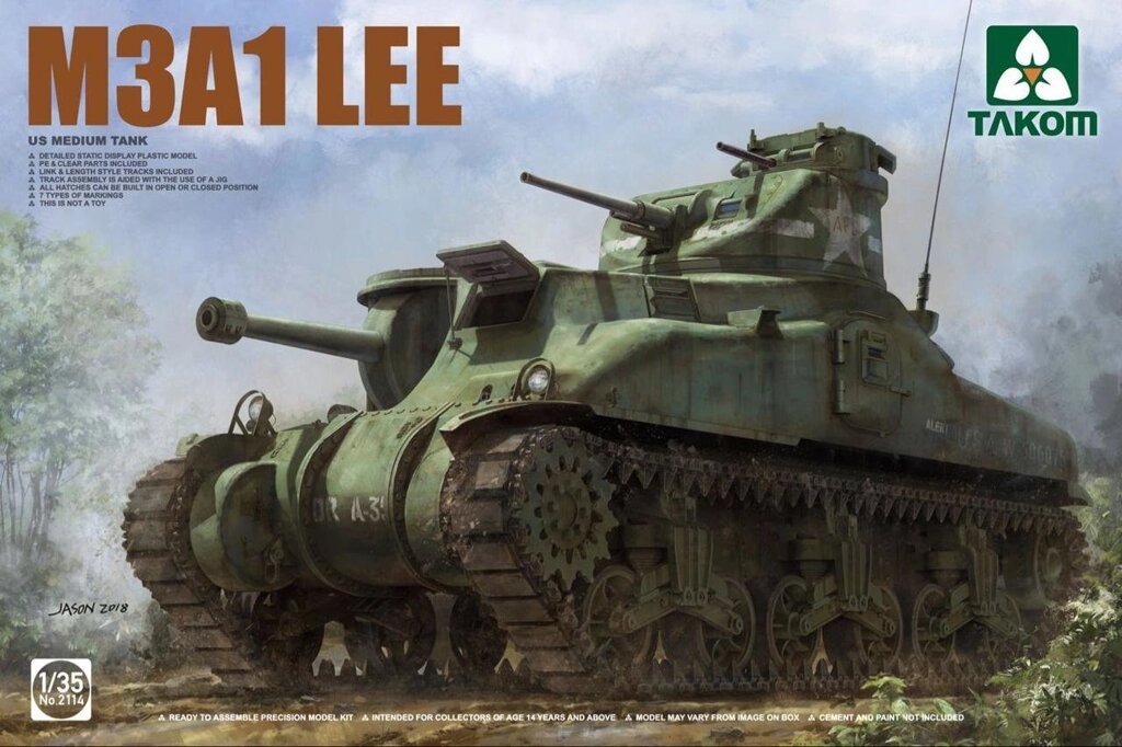 M3A1 Lee американський середній танк. 1/35 TAKOM 2114 від компанії Хоббінет - збірні моделі - фото 1
