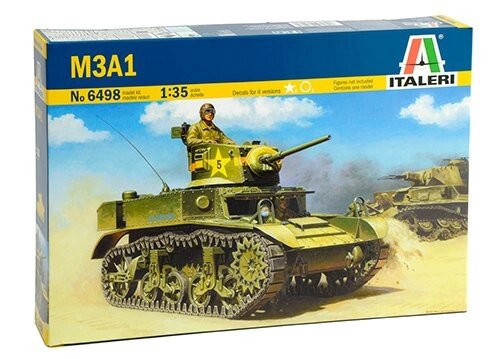 M3A1 Stuart. Збірна модель танка в масштабі 1/35. ITALERI 6498 від компанії Хоббінет - збірні моделі - фото 1