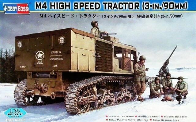 M4 High Speed ​​Tractor (3in / 90mm). Збірна пластикова модель. 1/35 HOBBY BOSS 82407 від компанії Хоббінет - збірні моделі - фото 1