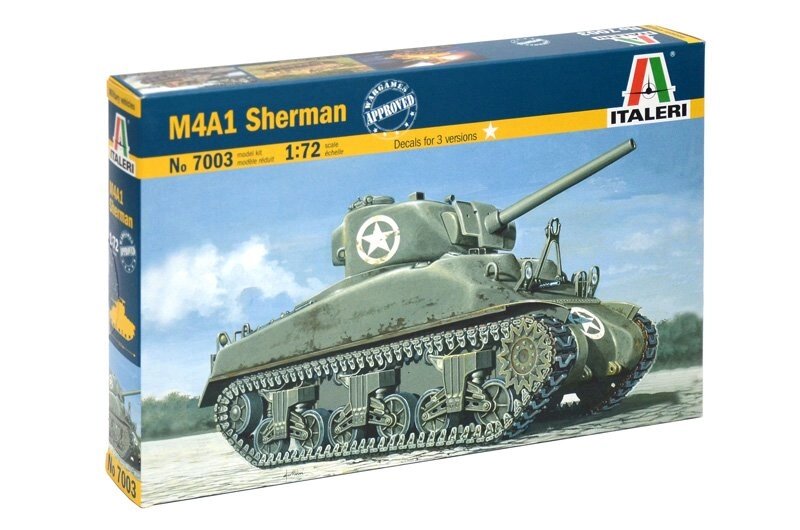 M4A1 SHERMAN. Збірна модель танка в масштабі 1/72. ITALERI 7003 від компанії Хоббінет - збірні моделі - фото 1
