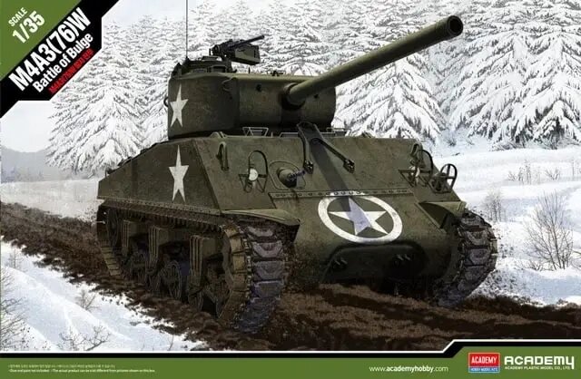 M4A3 (76) W "Battle of Bulge". Збірна модель у масштабі 1/35. Academy 13500 від компанії Хоббінет - збірні моделі - фото 1