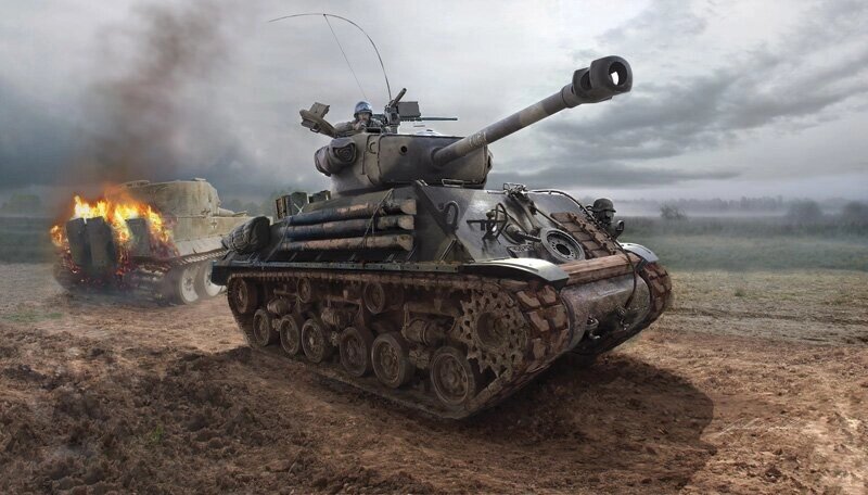 M4A3E8 ШЕРМАН "FURY". Збірна модель американського танка. 1/35 ITALERI 6529 від компанії Хоббінет - збірні моделі - фото 1