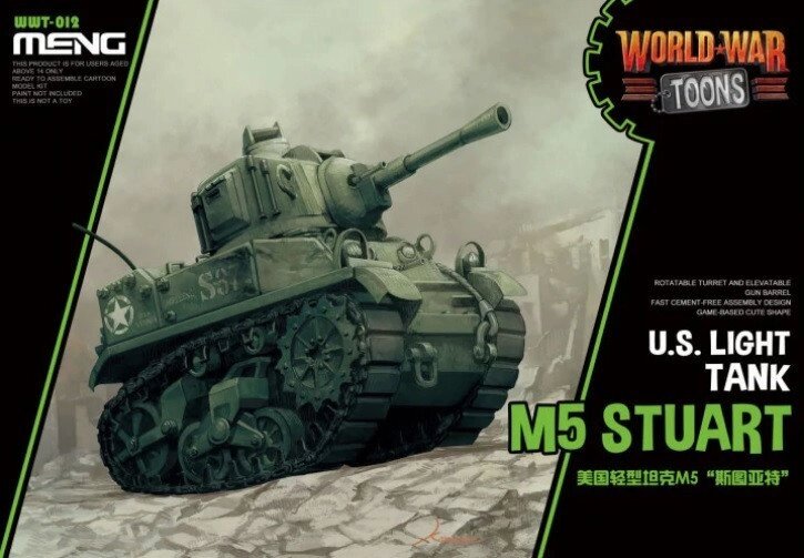 M5 Stuart US американський легкий танк (World War Toons series). MENG MODEL WWT-012 від компанії Хоббінет - збірні моделі - фото 1