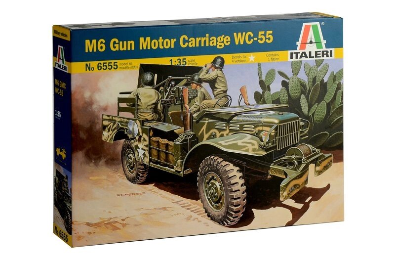 M6 GUN MOTOR CARRIAGE WC-55. Збірна модель в масштабі 1/35. ITALERI 6555 від компанії Хоббінет - збірні моделі - фото 1