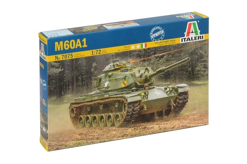 M60A1 американський танк. Збірна модель. 1/72 ITALERI 7075 від компанії Хоббінет - збірні моделі - фото 1