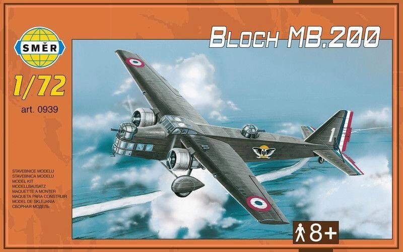 Marcel Bloch MB.200. Модель літака. 1/72 SMER 0939 від компанії Хоббінет - збірні моделі - фото 1
