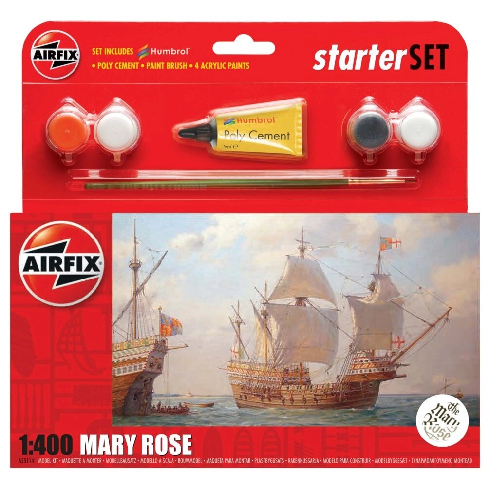 Mary Rose. Збірна пластикова модель корабля в масштабі 1/400. Подарунковий набір. AIRFIX 55114 від компанії Хоббінет - збірні моделі - фото 1