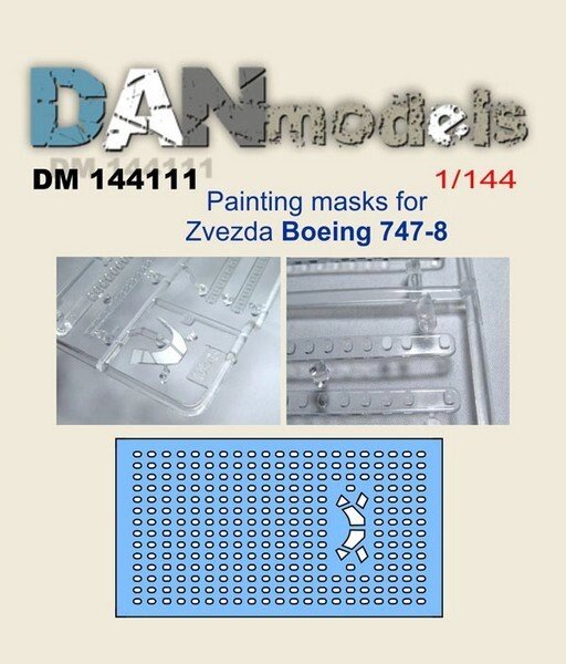 Маска для фарбування моделі літака Боїнг 747-8 (Зірка). 1/144 DANMODELS DM144111 від компанії Хоббінет - збірні моделі - фото 1