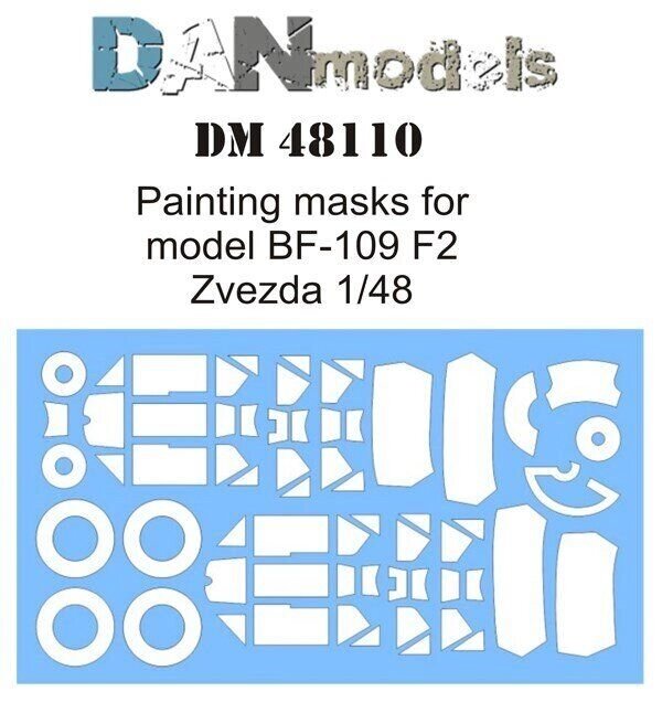 Маска для моделі літака BF-109 F2 (Zvezda 4802). 1/48 DANMODELS DM48110 від компанії Хоббінет - збірні моделі - фото 1