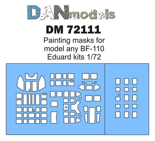 Маска для моделі літака BF-110 (Eduard). 1/72 DANMODELS DM72111 від компанії Хоббінет - збірні моделі - фото 1