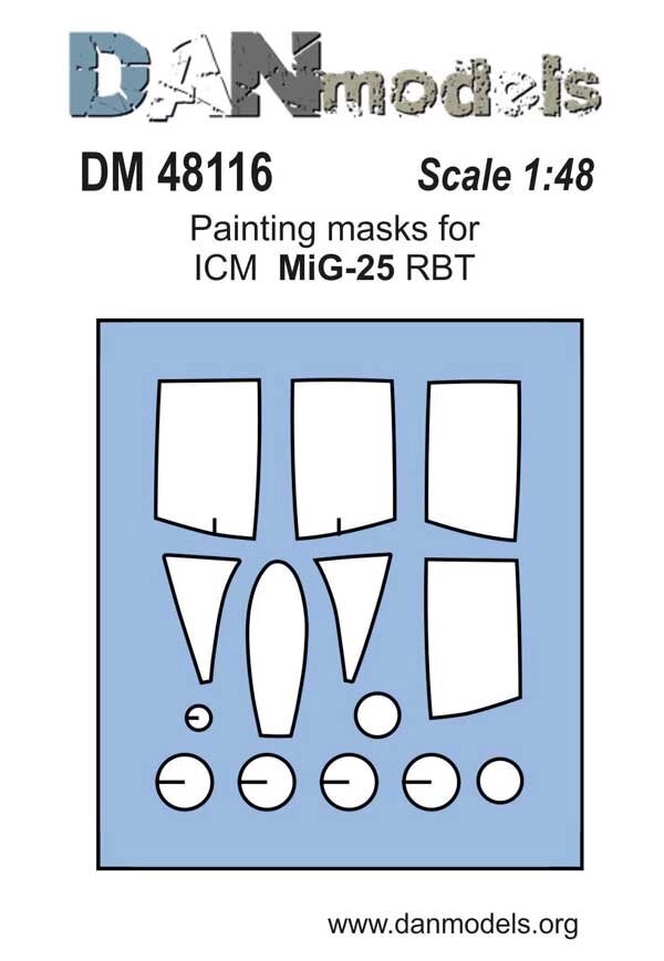 Маска для моделі літака МіГ-25 РБТ (ICM). 1/48 DANMODELS DM48116 від компанії Хоббінет - збірні моделі - фото 1