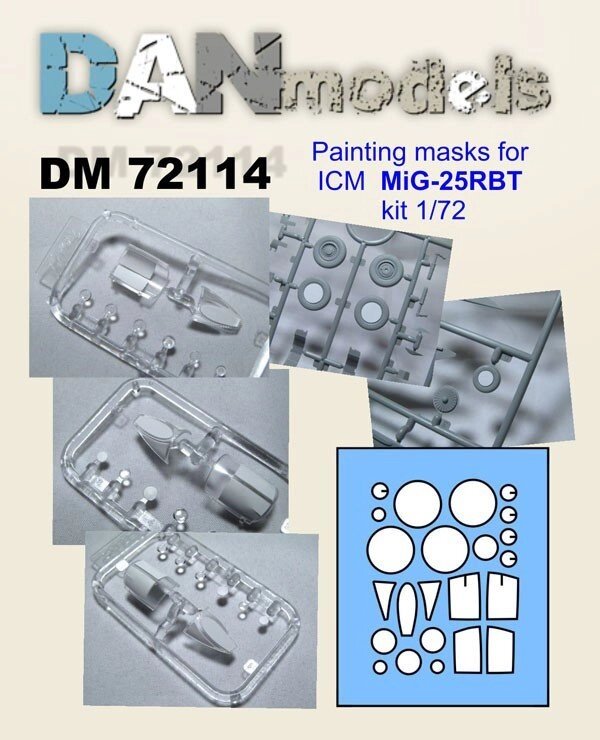 Маска для моделі літака МіГ-25РБТ (ICM). 1/72 DANMODELS DM72114 від компанії Хоббінет - збірні моделі - фото 1