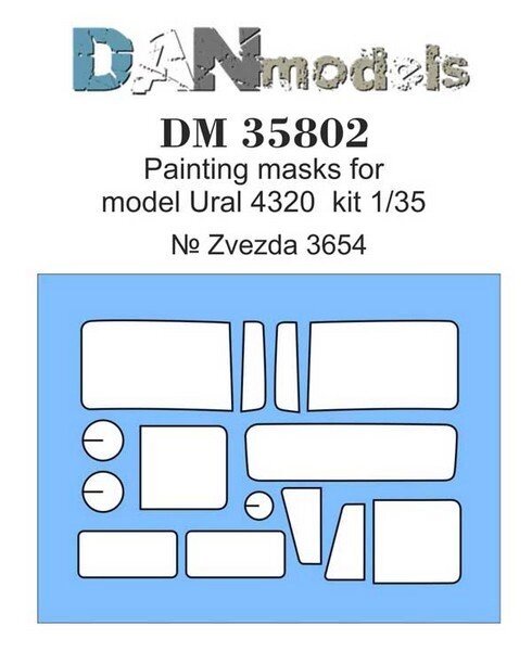 Маска для моделі машини Урал 4320 DANMODELS DM35802 від компанії Хоббінет - збірні моделі - фото 1