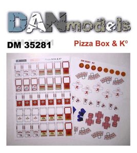 Матеріал для діорам. Упаковка для піци, попкорну і китайської їжі. 1/35 DANMODEL DM 35281