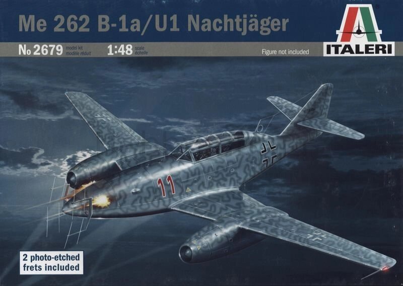 ME-262 B-1A / U1 NACHTJAGER. Збірна модель німецького реактивного літака в масштабі 1/48. ITALERI 2679 від компанії Хоббінет - збірні моделі - фото 1