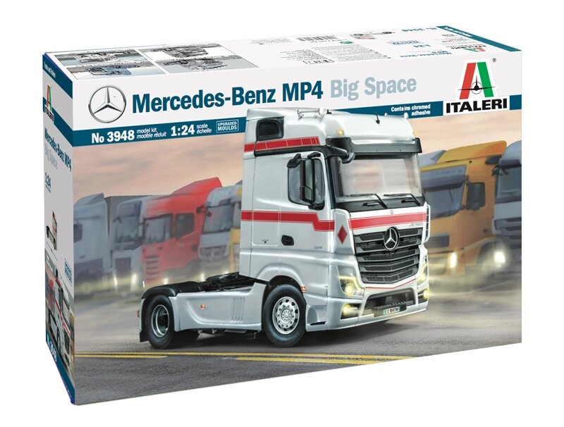 Mercedes Benz MP4 Big Space. Збірна модель вантажного тягача в масштабі 1/24. ITALERI 3948 від компанії Хоббінет - збірні моделі - фото 1