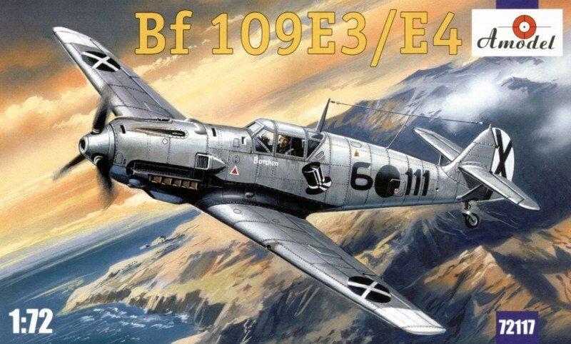 Messerschmitt Bf-109 E3 / E4. Збірна модель літака в масштабі 1/72. AMODEL 72117 від компанії Хоббінет - збірні моделі - фото 1