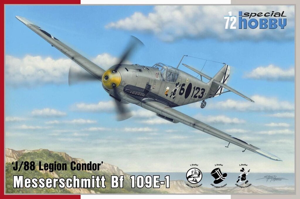 Messerschmitt Bf 109E-1 «J/88 Legion Condor». Сборная модель самолета в масштабе 1/72.  SPECIAL HOBBY  SH72459 від компанії Хоббінет - збірні моделі - фото 1
