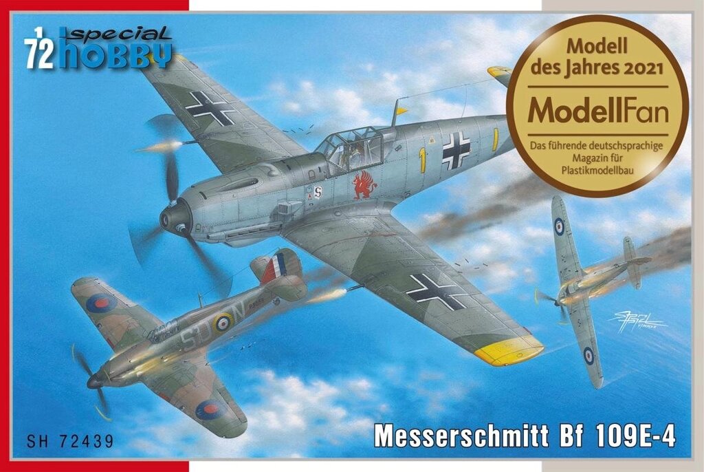 Messerschmitt Bf 109E-4. Збірна модель літака в масштабі 1/72. SPECIAL HOBBY SH72439 від компанії Хоббінет - збірні моделі - фото 1