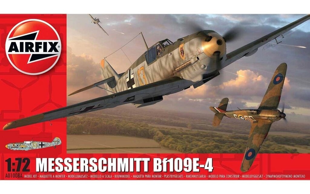 Messerschmitt Bf109E-4. Збірна модель німецького літака. 1/72 AIRFIX 01008A від компанії Хоббінет - збірні моделі - фото 1