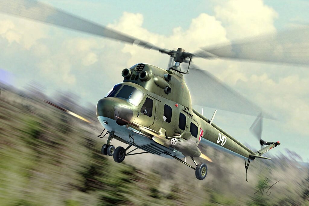 Мі-2УРН Голля. Збірна модель вертольота в масштабі 1/72. HOBBY BOSS 87243 від компанії Хоббінет - збірні моделі - фото 1