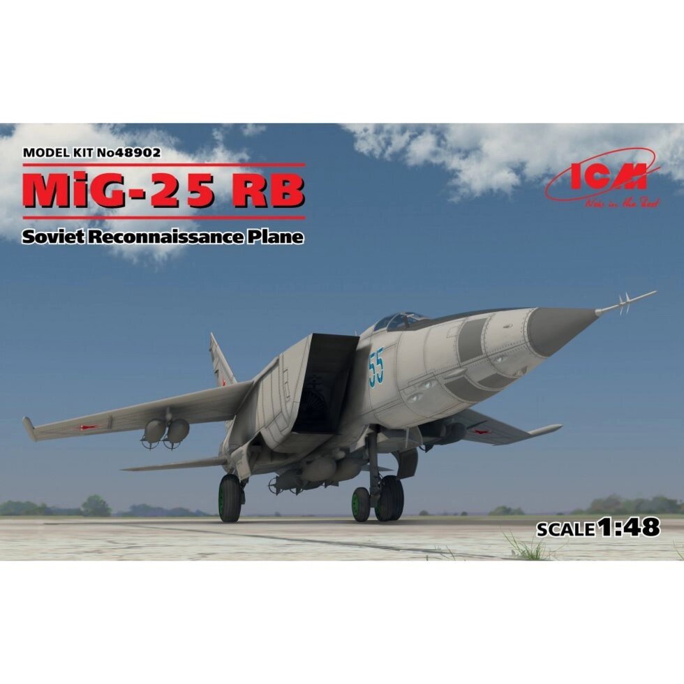 МІГ-25 РБ Літак-розвідник. Збірна модель літака в масштабі 1/48. ICM 48902 від компанії Хоббінет - збірні моделі - фото 1