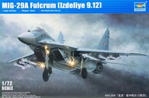 МіГ-29A Fulcrum (9-12). Збірна модель винищувача у масштабі 1/72. TRUMPETER 01674