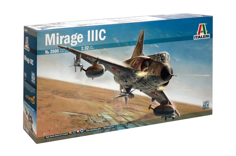 Mirage IIIC. Збірна модель літака в масштабі 1/32. ITALERI 2505 від компанії Хоббінет - збірні моделі - фото 1