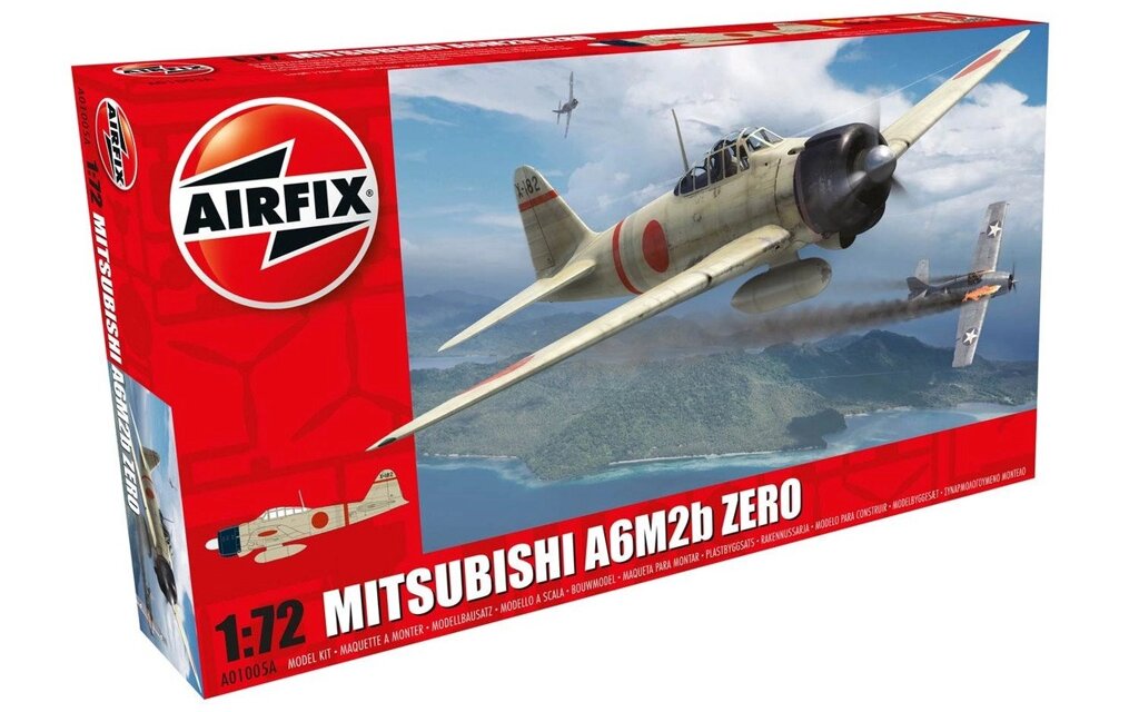 Mitsubishi A6M2b ZERO. Модель японського літака в масштабі 1/72. AIRFIX 01005 від компанії Хоббінет - збірні моделі - фото 1