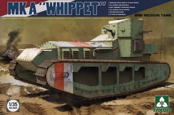 MK A WHIPPET WWI MEDIUM TANK. 1/35 TAKOM 2025 від компанії Хоббінет - збірні моделі - фото 1