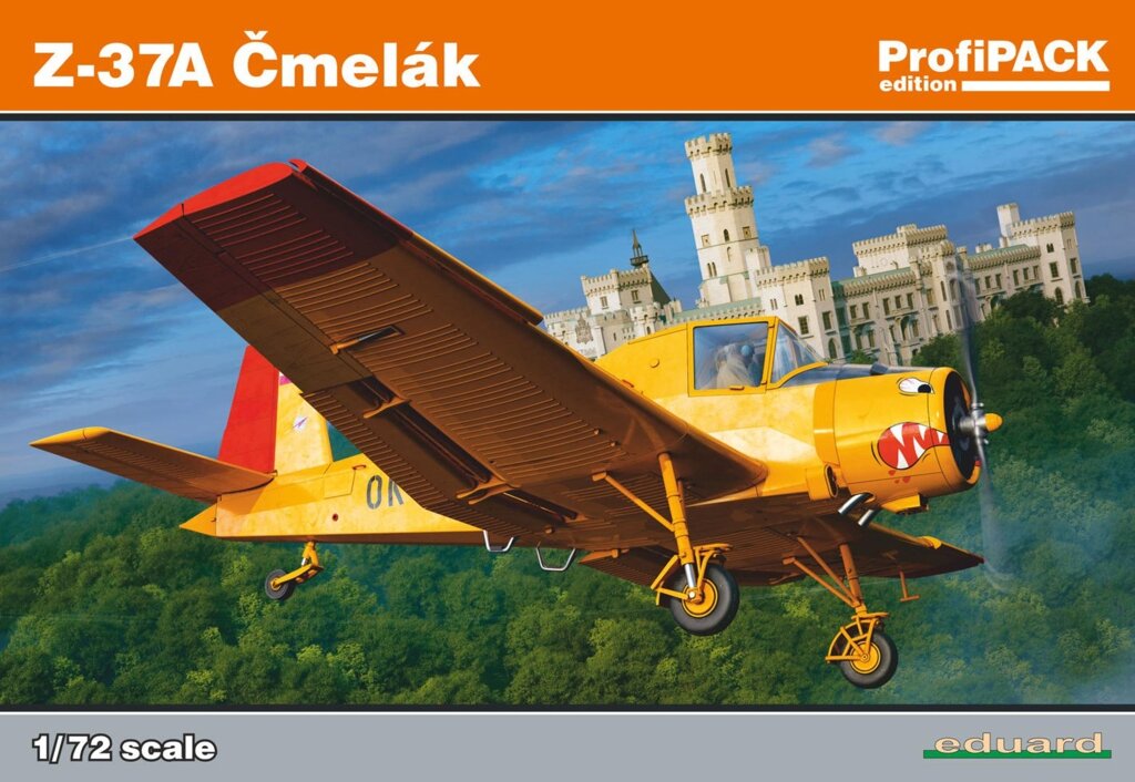Модель чехословацького літака Z-37A Čmelák, версія ProfiPack в масштабі 1/72. EDUARD 7097 від компанії Хоббінет - збірні моделі - фото 1