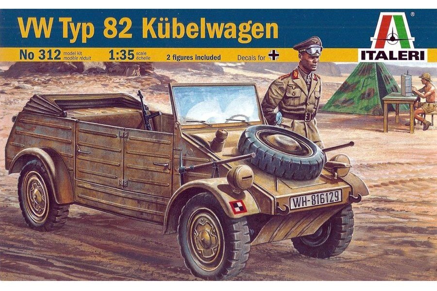 Модель німецького військового легкового автомобіля VW Kdf 1 Typ 82 Kubelwagen. 1/35 ITALERI 312 від компанії Хоббінет - збірні моделі - фото 1