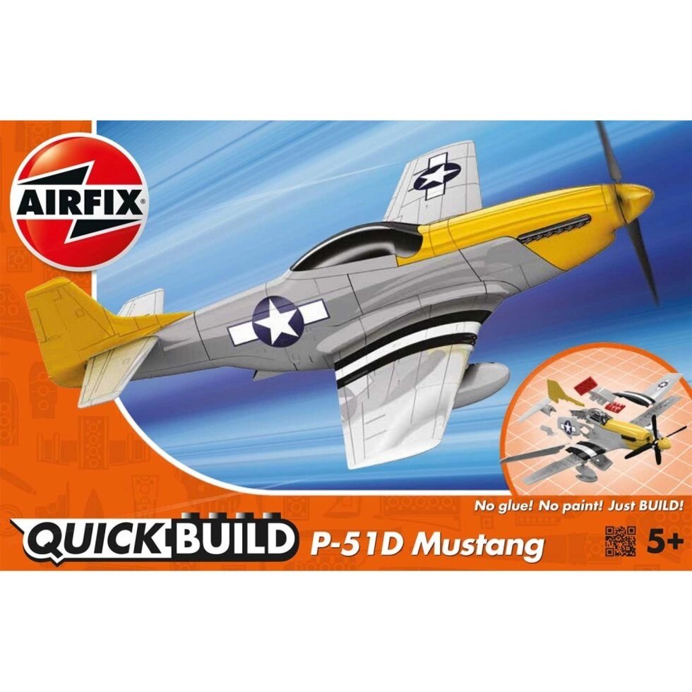 Mustang P-51D (збірка без клею). 1/72 AIRFIX J6016 від компанії Хоббінет - збірні моделі - фото 1