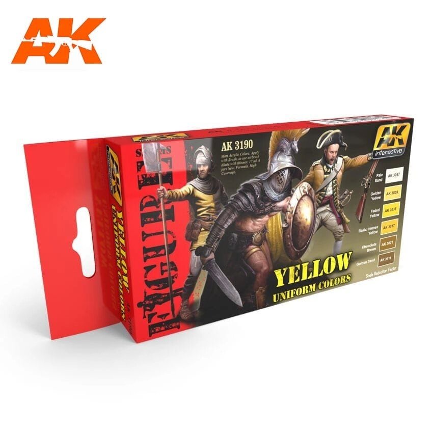 Набір акрилових фарб Жовті кольори уніформи. AK-INTERACTIVE AK-3190 від компанії Хоббінет - збірні моделі - фото 1