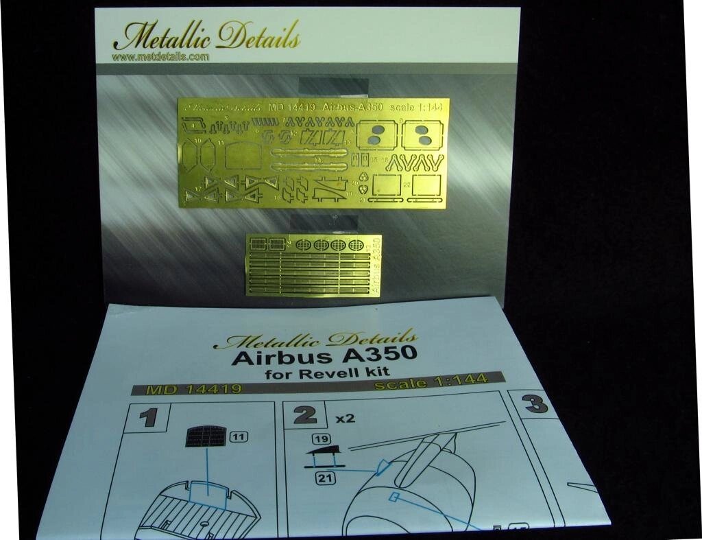 Набір деталювання для літака Airbus A350 (Revell). 1/144 METALLIC DETAILS MD14419 від компанії Хоббінет - збірні моделі - фото 1