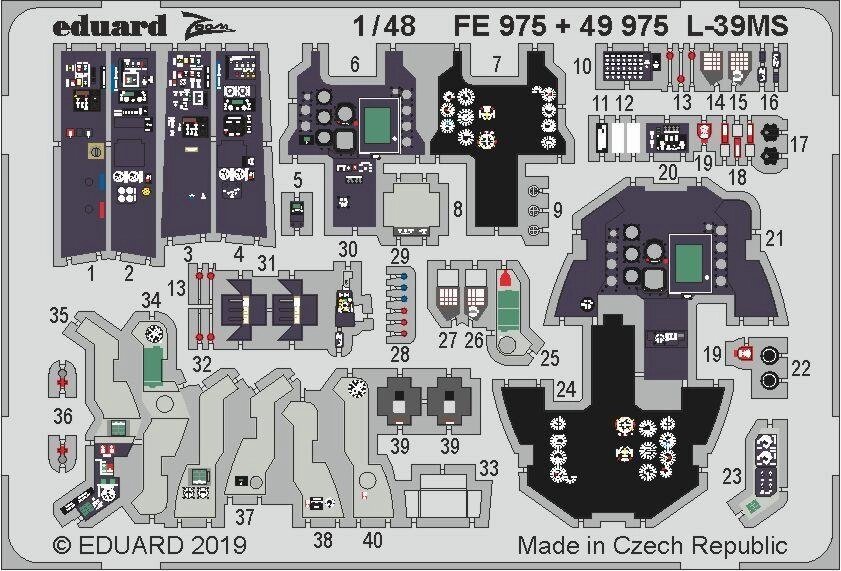 Набір деталювання для моделі L-39MS інтер'єр (TRUMPETER). 1/48 EDUARD FE975 від компанії Хоббінет - збірні моделі - фото 1