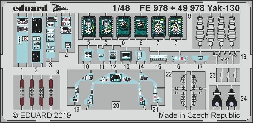 Набір деталювання для моделі Як-130 в масштабі 1/48 від ZVEZDA. 1/48 EDUARD 49978 від компанії Хоббінет - збірні моделі - фото 1