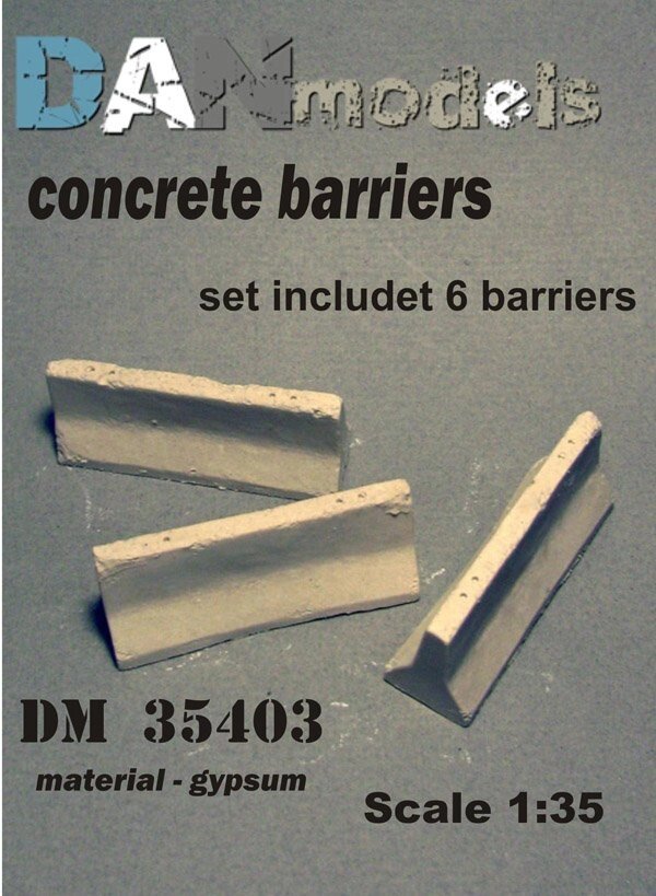 Набір для блок-поста, бетонні загородження в масштабі 1/35 (6 трикутних блоків). DANMODELS DM35403 від компанії Хоббінет - збірні моделі - фото 1