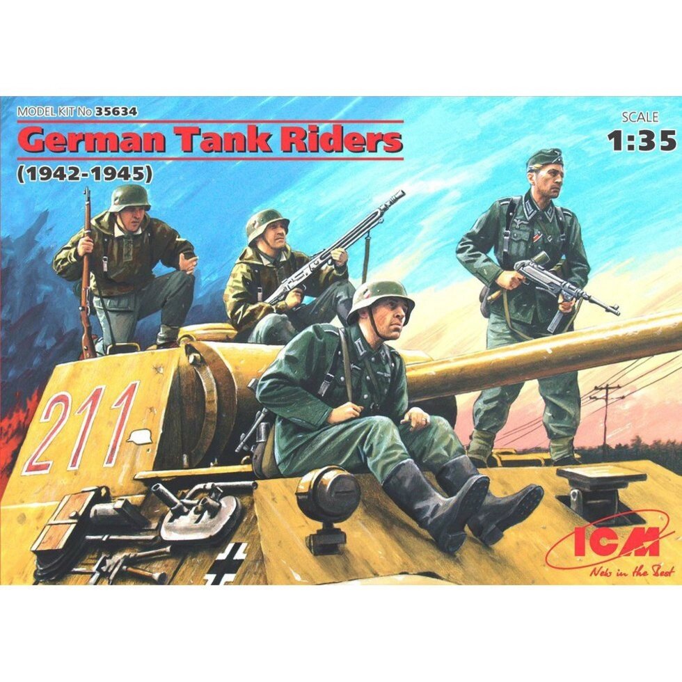 Набір для збірки фігур. Німецький танковий десант (1942-1945). 1/35 ICM 35634 від компанії Хоббінет - збірні моделі - фото 1